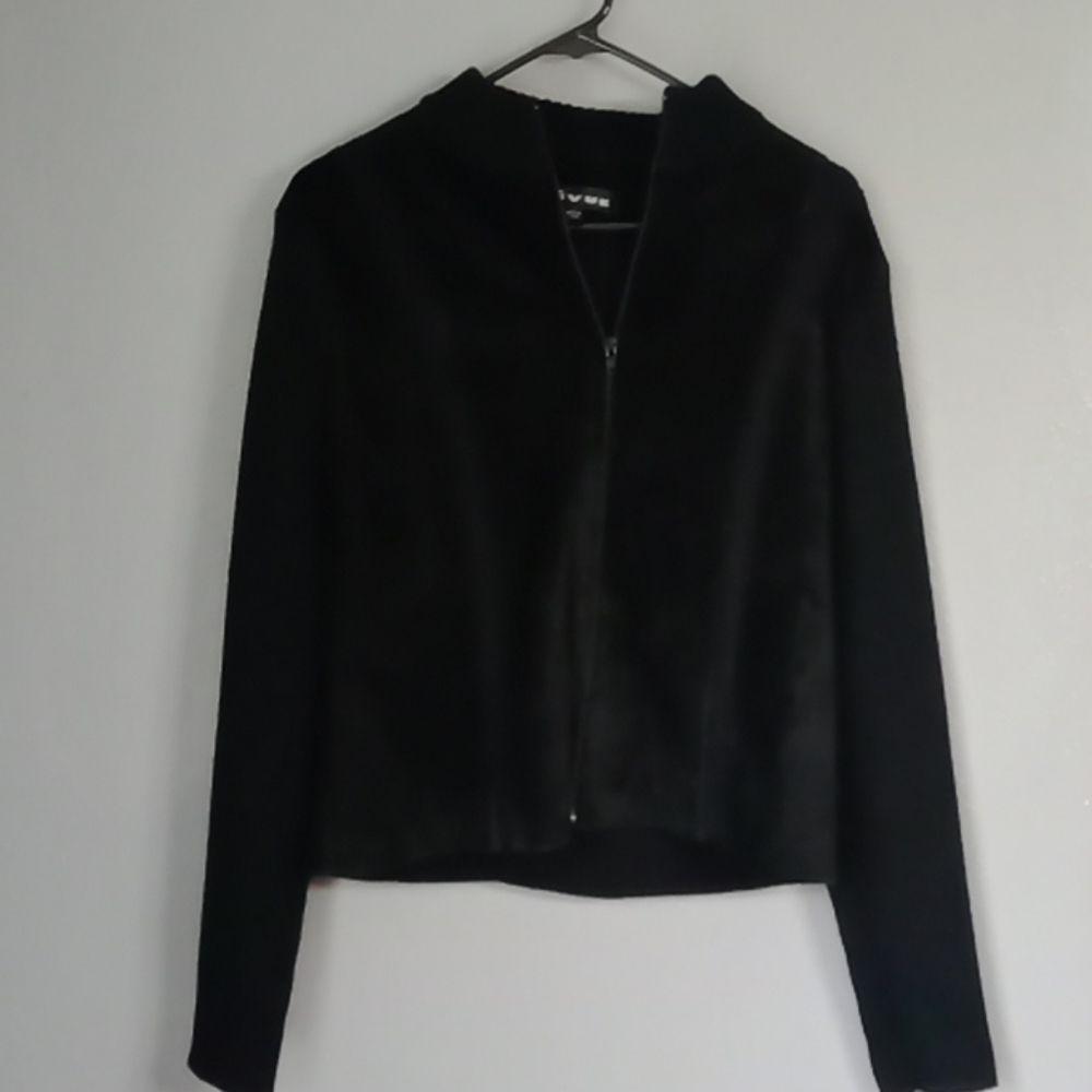 ⏳ Revue Suede Full Zip Sweater Black size Large